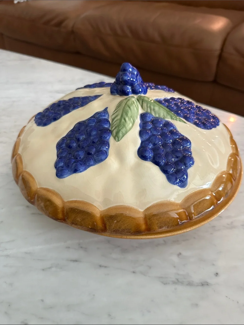 Blueberry Pie Ceramic Serving Pie Dish Keeper